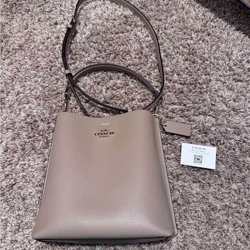 Coach Taupe Leather Crossbody Bag